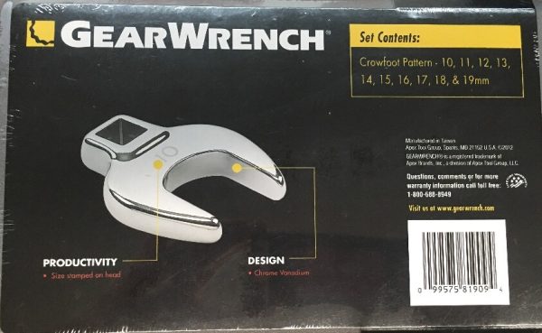 KD81909 10 PC metric Crowfoot wrench set - Image 4