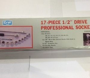17 PC 1/2" drive metric socket set 10,11,12,13,14,17,19,20,21,22,23,24,27 mm