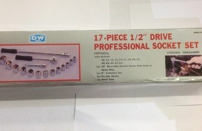 17 PC 1/2" drive metric socket set 10,11,12,13,14,17,19,20,21,22,23,24,27 mm