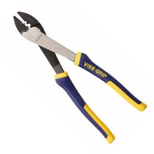 IRWIN VISE GRIP Wire Crimper with Cutter, 10" Long for 10-22 Awg wires.