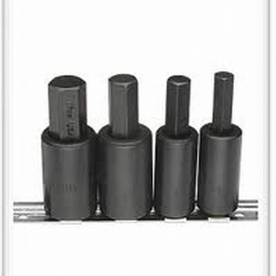 Metric Hex Bit Driver Set 4 Pcs 10mm, 12mm, 14mm & 17mm Bits 1/2" Sq.Dr on rail