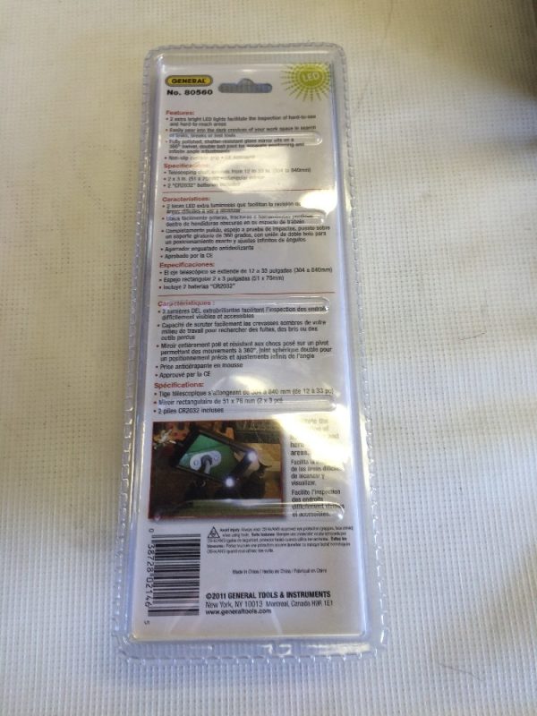 General Tool Lighted Rectangular Inspection Mirror 80560 - Image 4