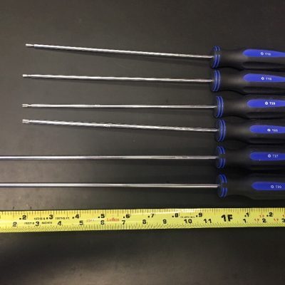 CALVAN 917 - 6 piece extra long tamper proof torx screwdriver set