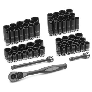 GREY PNEUMATIC 81659CRD 59 piece fractional metric socket set 3/8" drive