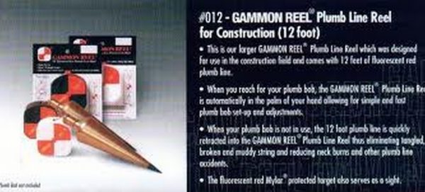 12' GAMMON REEL CONSTRUCTION PLUMB LINE REEL - Image 4