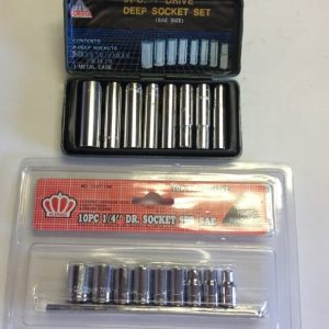 19 Piece Standard Shallow And Deep Socket Set 3/16-1/2