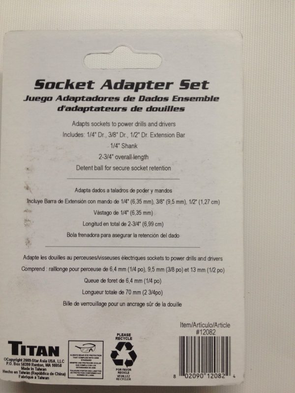 TITAN 12082 Socket Adapter Set - Image 3
