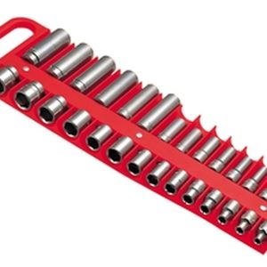 Lisle 40200 3/8 in. Drive Red Magnetic Socket Holder for 28 Sockets