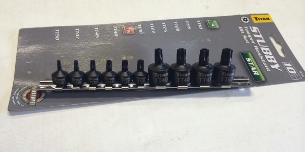 Titan 10 Piece Tamper Resistant Stubby Star Bit Socket Set - Image 4