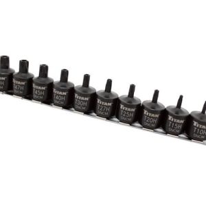 Titan 10 Piece Tamper Resistant Stubby Star Bit Socket Set