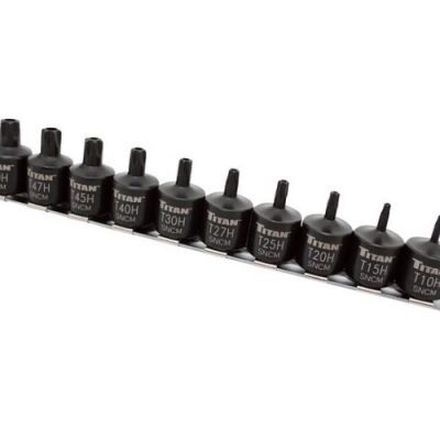 Titan 10 Piece Tamper Resistant Stubby Star Bit Socket Set