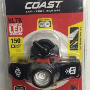 Coast HL7R 130 Lumen Rechargeable Focusing LED Headlamp - Clam Pack TT7498CP