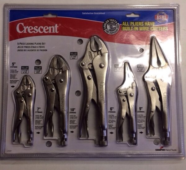 Crescent 5 Piece Locking Pliers Set