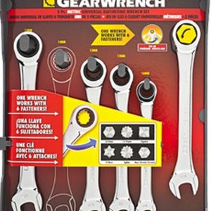 KD 85591  Univ. Gear Wrench set 10,12,13,14,and 15MM 5Pcs set  Ratchet Wrench