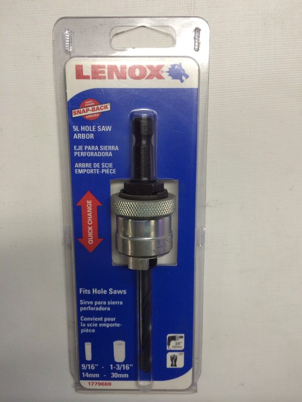 LENOX 1779669 Arbor With Pilot Drill, Snap Back, 5L