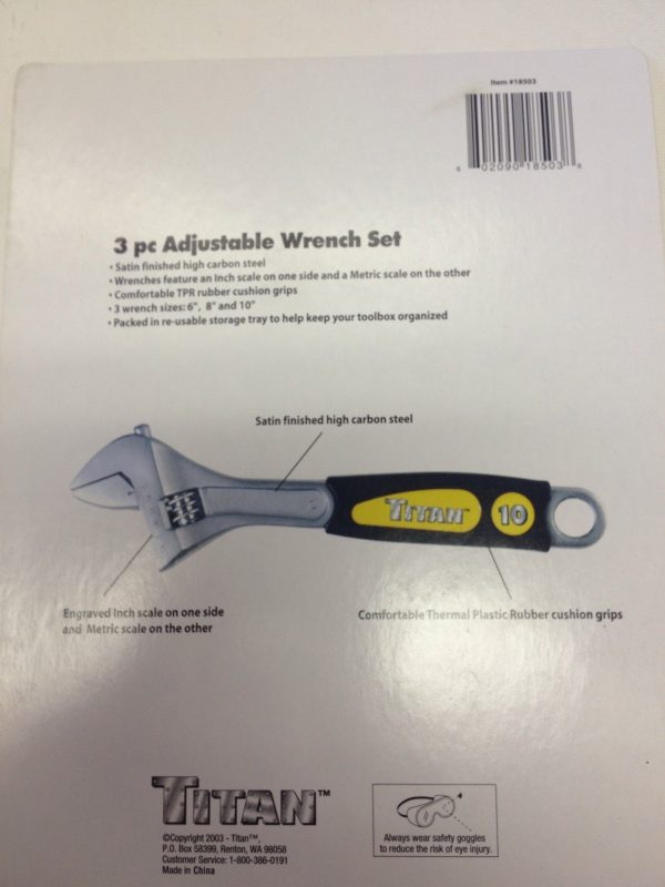 TITAN 18503 3 piece adjustable wrench set - Image 3