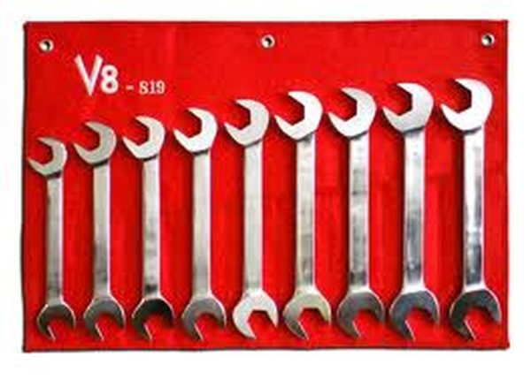 V8 Tools 819 9PC JUMBO METRIC ANGLE WRENCH