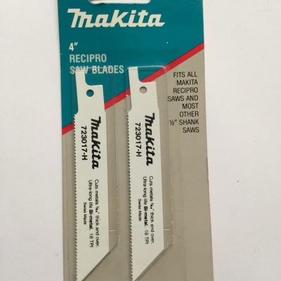 4" recipro saw blades 1/8" thick, 18 TPI, Makita 723017-H-2 Bi-Metal