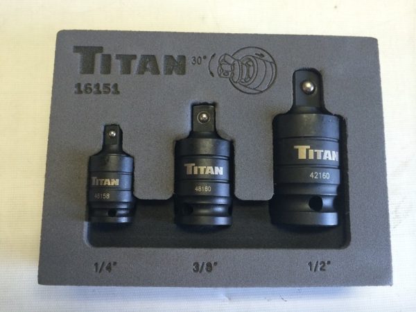 TITAN 3 PIECE PIN-FREE LOCKING IMPACT U-JOINT SET - Image 5