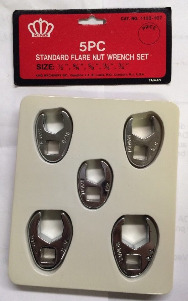 5 Piece Crowfootflare Nut Wrench 1/2 To 3/4