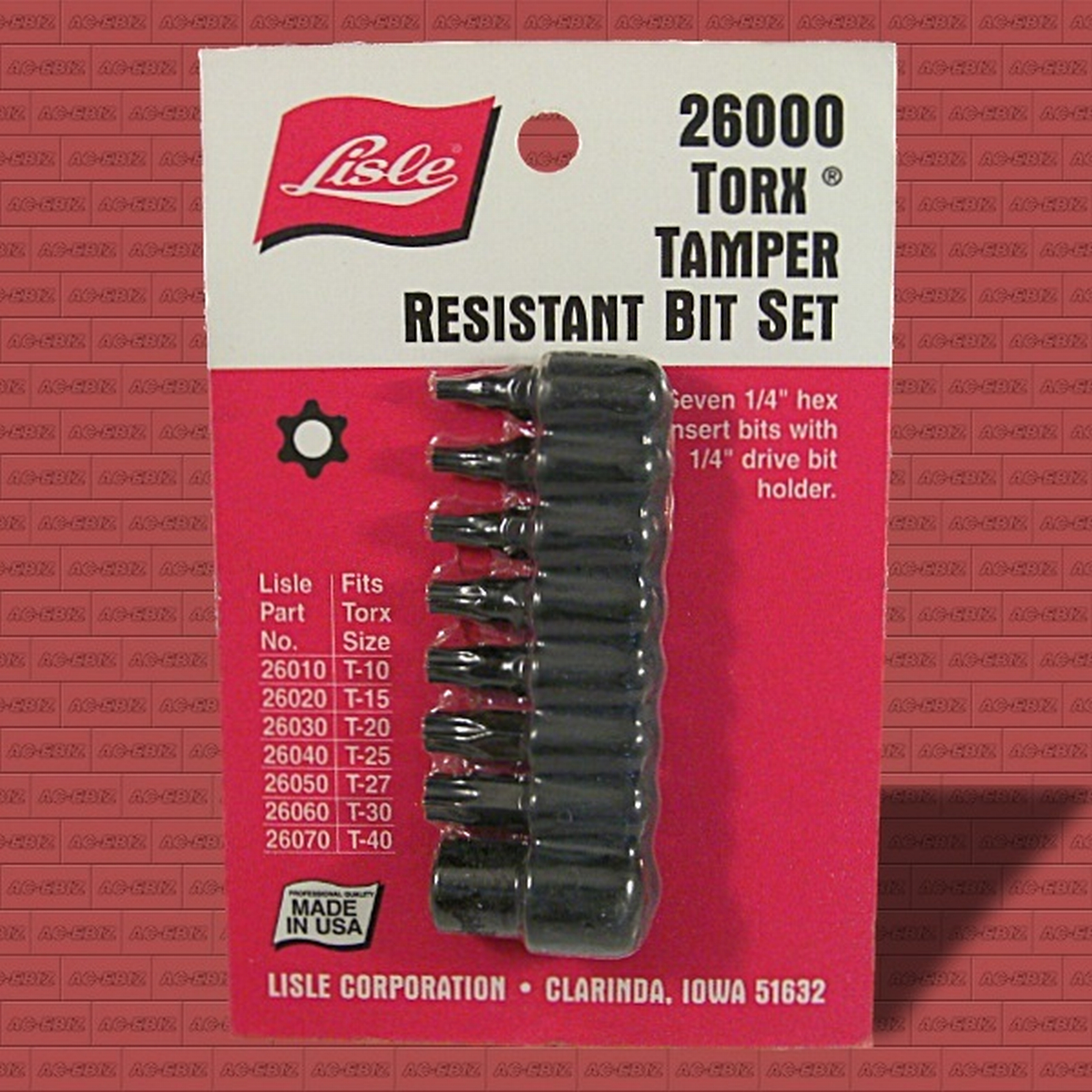 LISLE 26000 8PC TORX TAMPER RESISTANT BIT SET USA MADE - Image 2