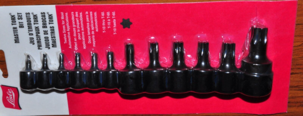 LISLE 27200 MASTER TORX BIT SET 12 Piece  T10-T60